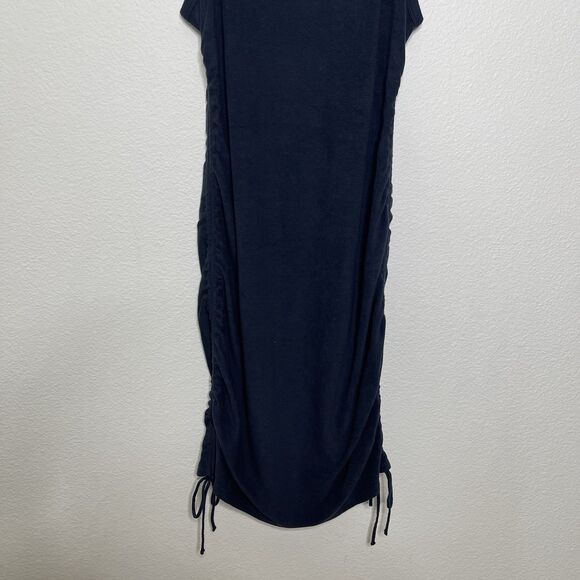 Anthropologie Daily Practice Midi Dress Large Tank Blue Strappy Sleeveless Ruche - Picture 6 of 12